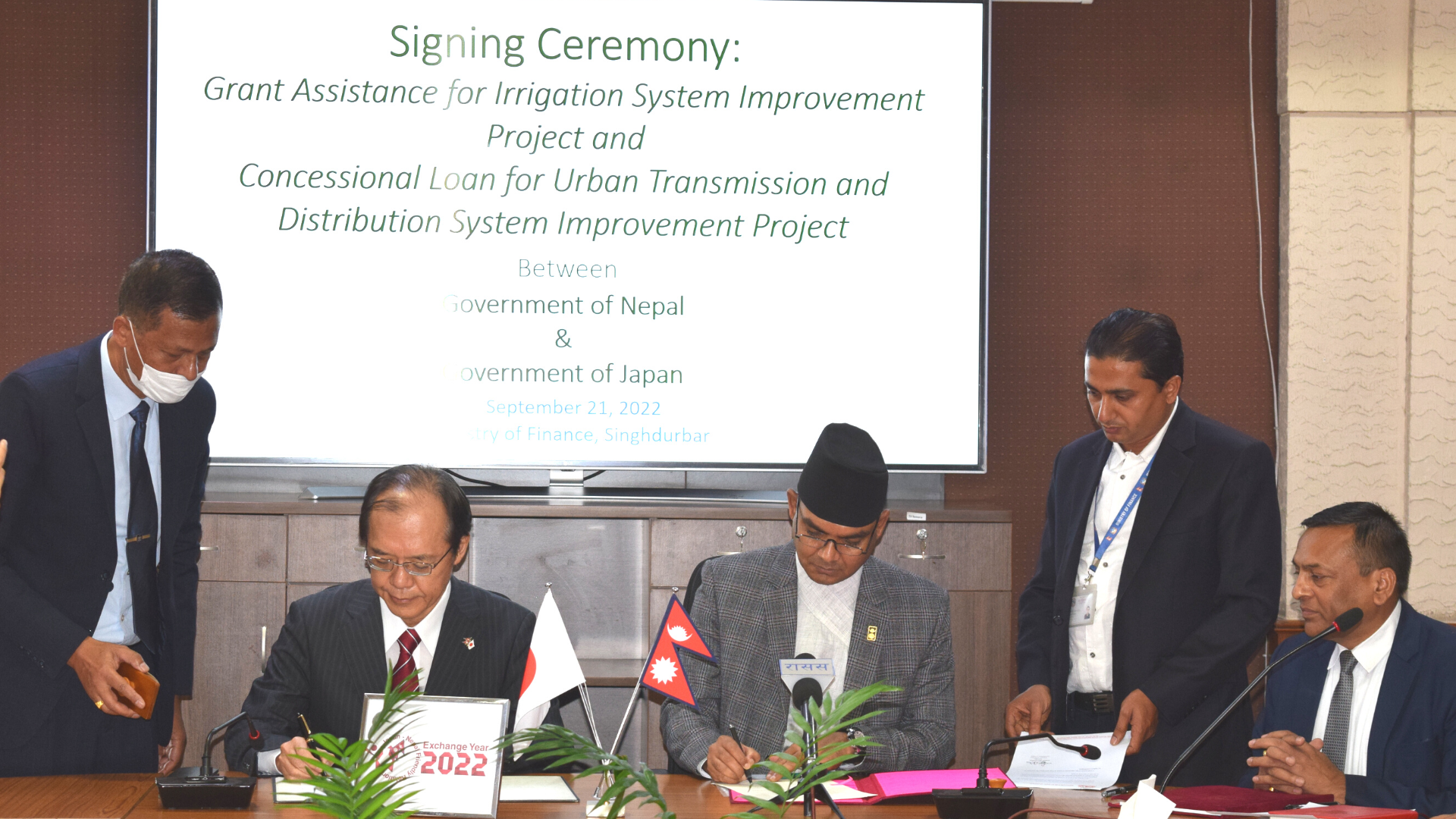 Nepal and Japan sign two agreements for improving irrigation and urban electricity distribution